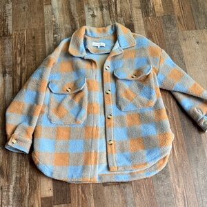 English Factory Blue and Orange Plaid Jacket